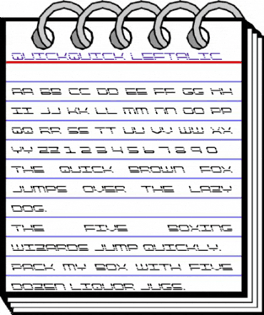 QuickQuick Leftalic Italic animated font preview