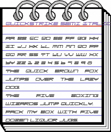 QuickStrike Semi-Italic Semi-Italic animated font preview