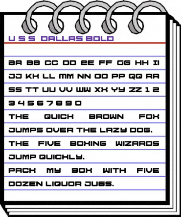 U.S.S. Dallas Bold Bold animated font preview