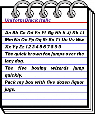 Uniform Black Italic animated font preview