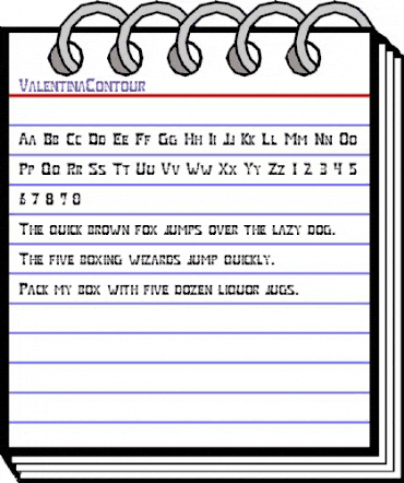 ValentinaContour Regular animated font preview