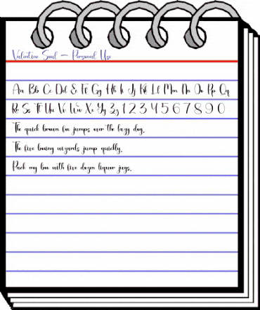 Valentine Soul - Personal Use Regular animated font preview