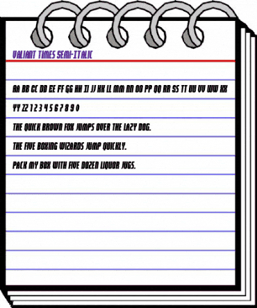 Valiant Times Semi-Italic Regular animated font preview