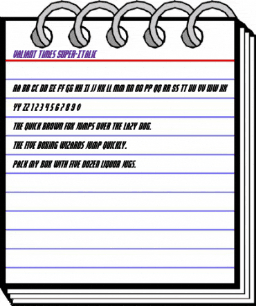 Valiant Times Super-Italic Regular animated font preview