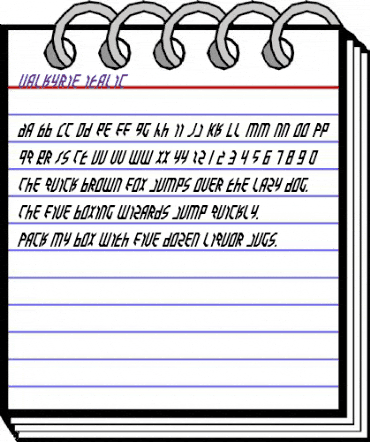 Valkyrie Italic Italic animated font preview