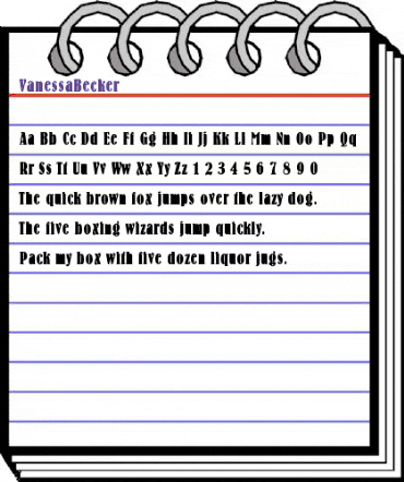 VanessaBecker Regular animated font preview