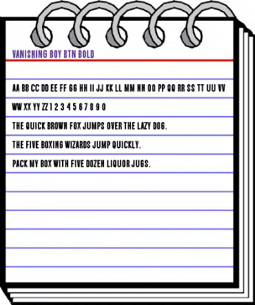 Vanishing Boy BTN Bold animated font preview