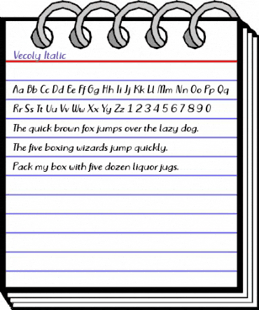 Vecoly Italic animated font preview