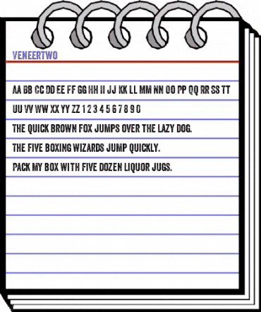 Veneer Two Regular animated font preview