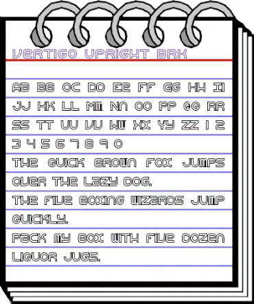 Vertigo Upright BRK Normal animated font preview