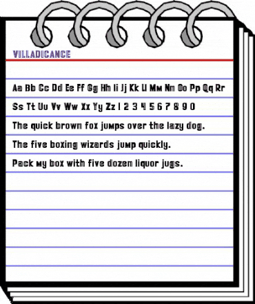 VILLADICANCE Regular animated font preview