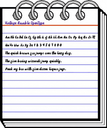 Vintage Rumble Regular animated font preview