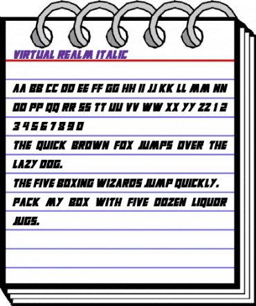 Virtual Realm Italic animated font preview