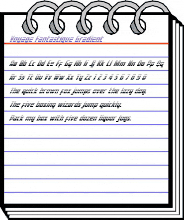 Voyage Fantastique Gradient Italic animated font preview