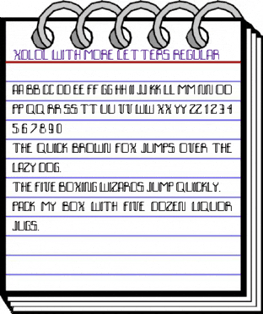 xdlol with more letters. Regular animated font preview