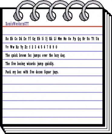 XeniaWesternCTT Regular animated font preview