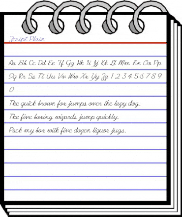 Zcript Plain animated font preview