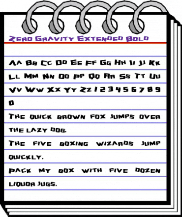 Zero Gravity Extended Bold animated font preview