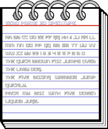 Zero Prime 3D Regular animated font preview