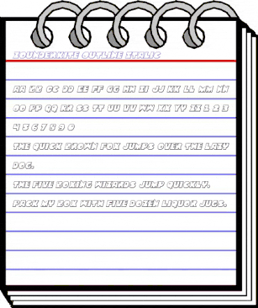 Zounderkite Outline Italic Outline Italic animated font preview